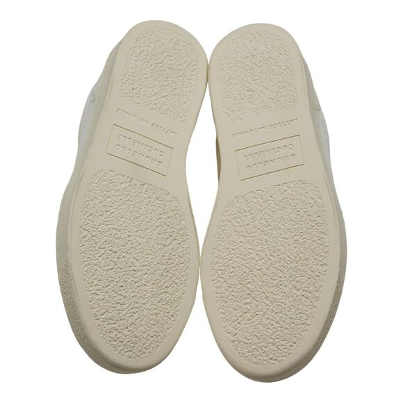 Brunello Cucinelli Deerskin Leather Low Top Sneakers Off White size 40 7US $995 - Picture 6 of 9
